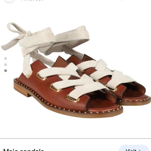 MAJE Gladiator Fidil Marron brown leather sandals - Picture 1 of 11